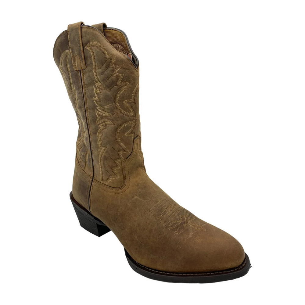 Laredo Men's Leather Round-Toe Boots Birchwood Tan - Extra Wide